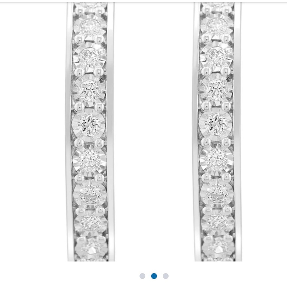 Effy lab grown diamond 0.95k silver earrings